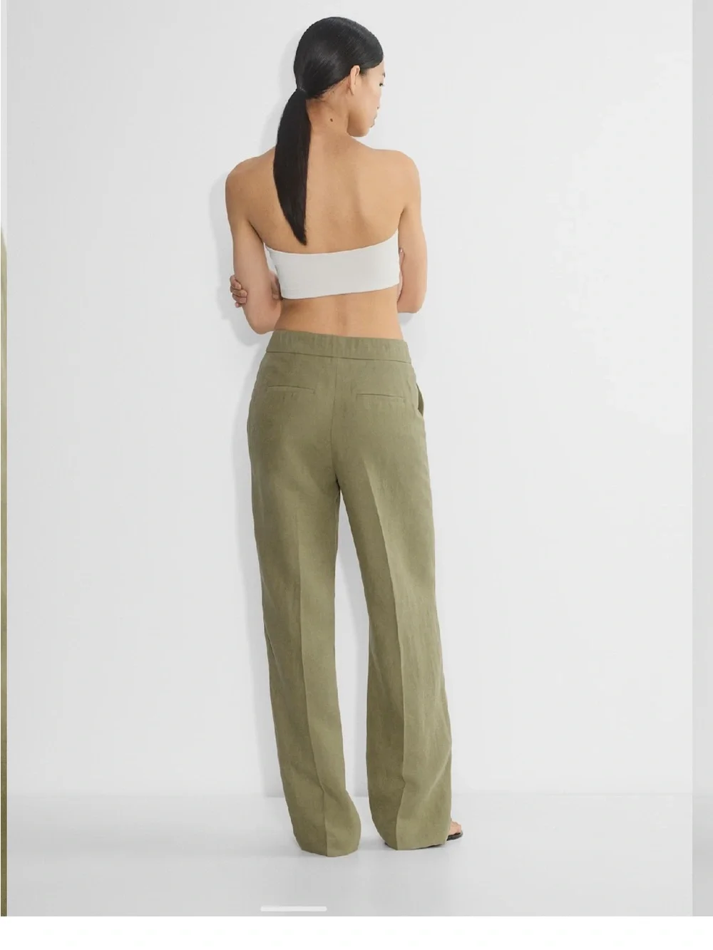 Aritzia Limitless Pant- Cruise Linen- size 2 - Sun-dried Olive Green - BNWT